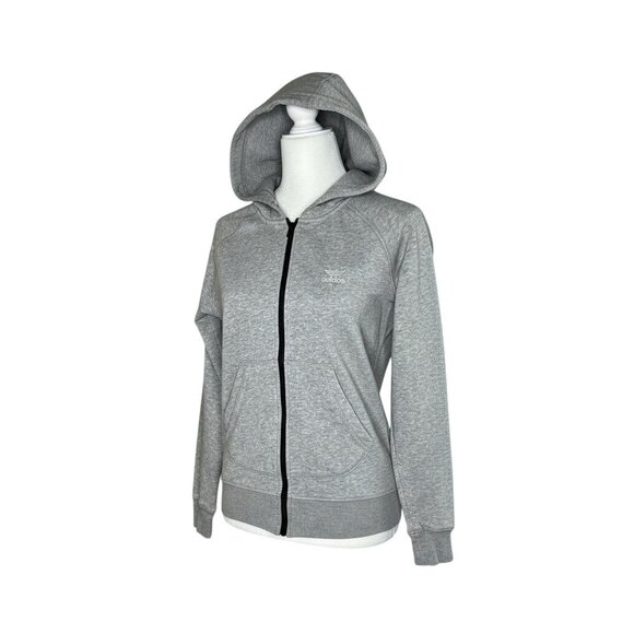 Adidas Originals Gray Essentials Full Zip Hoodie – Size Small - Picture 3 of 7